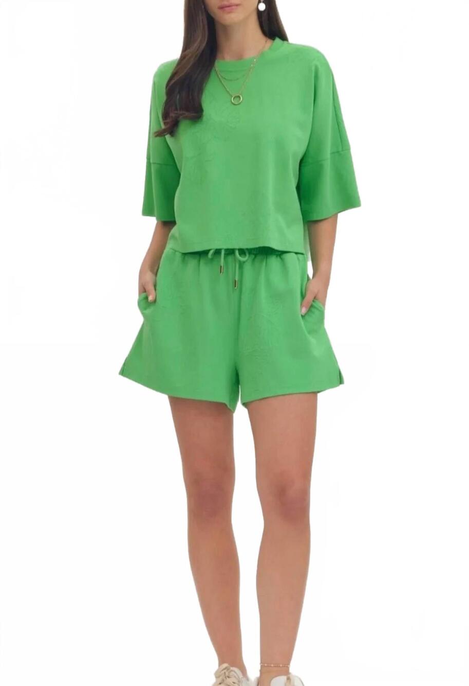 NEW ENTRO embroidered bloom blouse in green